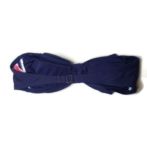 Betsey johnson navy colored bow bandeau bikini top size M summer swim beach - Picture 2 of 3